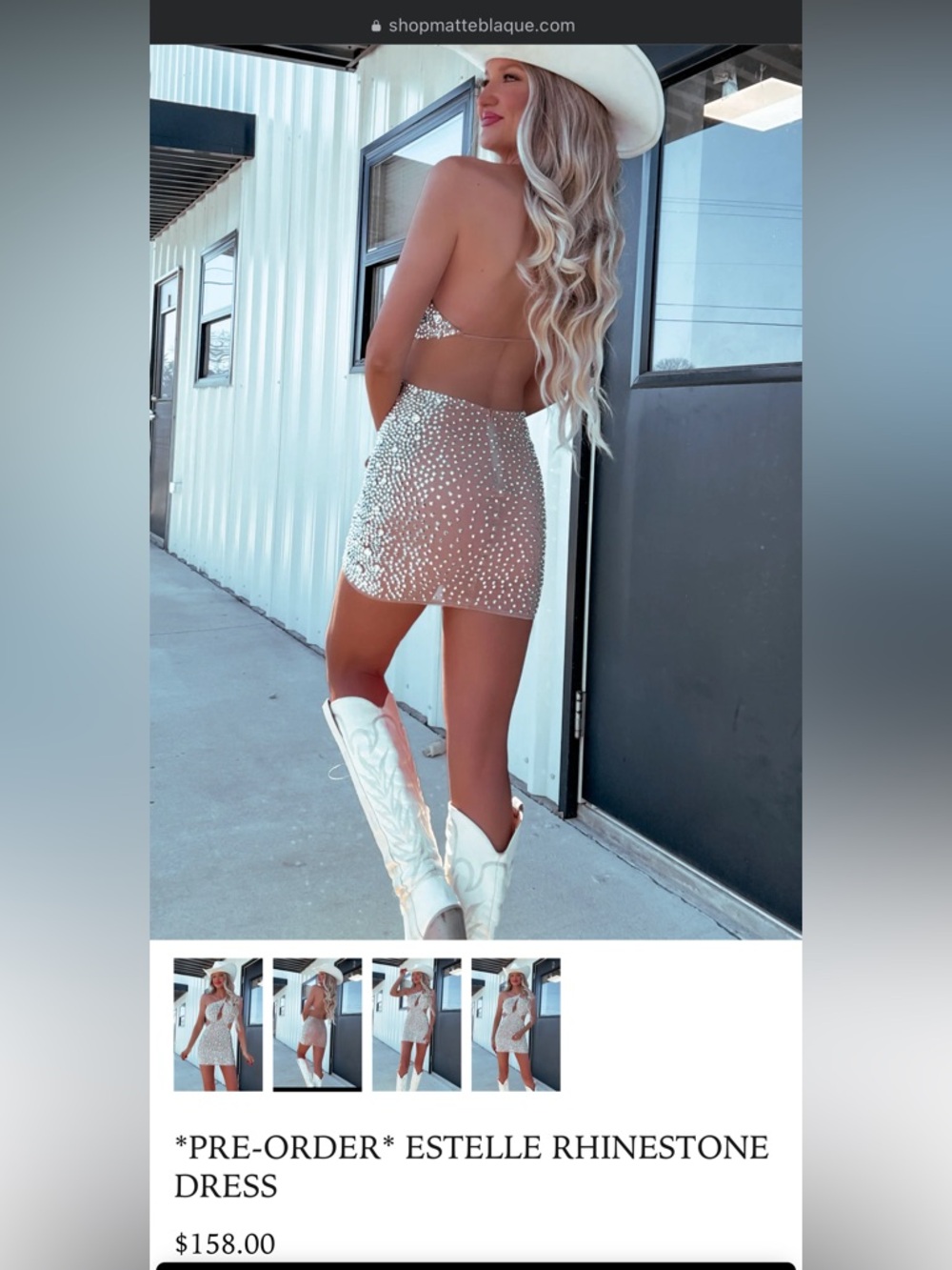 Estelle Rhinestone Dress - Picture 2 of 6